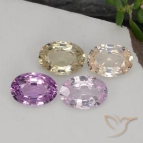 2.17天然多色蓝宝石，椭圆形切割，6×4.1毫米，VVS-VS