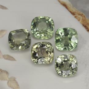 2.68天然绿色蓝宝石，垫形剪裁，4.5×4.5毫米，VVS-VS