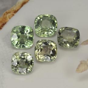 2.68天然绿色蓝宝石，垫形剪裁，4.5×4.5毫米，VVS-VS