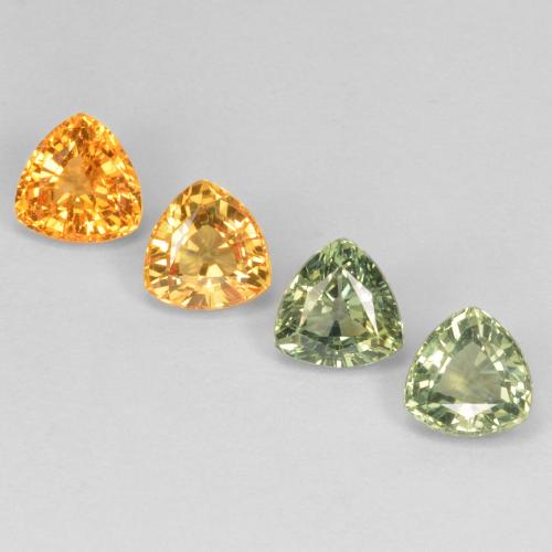 3.60天然多色蓝宝石，三角形，5.7×5.6毫米，VVS-VS