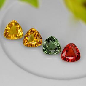 3.17天然多色蓝宝石，三角形，5.6×5.6毫米，VVS-VS