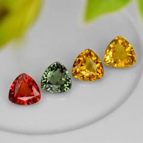 3.17天然多色蓝宝石，三角形，5.6×5.6毫米，VVS-VS