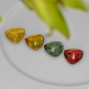 3.17天然多色蓝宝石，三角形，5.6×5.6毫米，VVS-VS