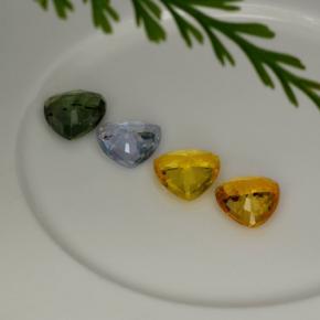 3.18天然多色蓝宝石，三角形，5.6×5.6毫米，VVS-VS