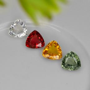 2.75天然多色蓝宝石，三角形，5.5×5.4毫米，VVS-VS