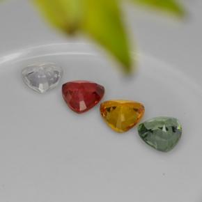 2.75天然多色蓝宝石，三角形，5.5×5.4毫米，VVS-VS