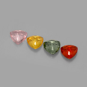 天然多色蓝宝石，三角形，5.8×5.7毫米，VVS-VS