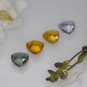 3.09天然多色蓝宝石，三角形，5.6×5.5毫米，VVS-VS