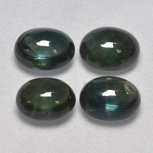 5.64天然绿色蓝宝石，椭圆形切割，6.9×5.2毫米，半透明