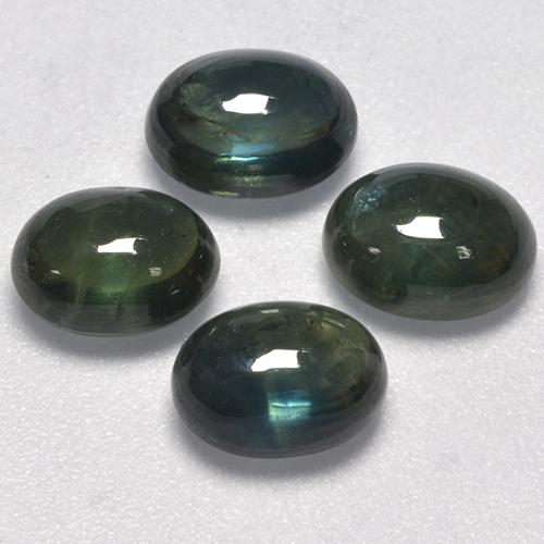 5.64天然绿色蓝宝石，椭圆形切割，6.9×5.2毫米，半透明