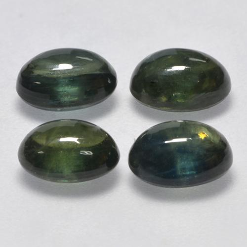 5.64天然绿色蓝宝石，椭圆形切割，6.9×5.2毫米，半透明