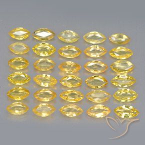 3.68天然黄色蓝宝石，马眼形，4×2.1毫米，VVS-VS