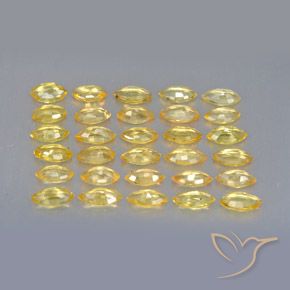 3.68天然黄色蓝宝石，马眼形，4×2.1毫米，VVS-VS