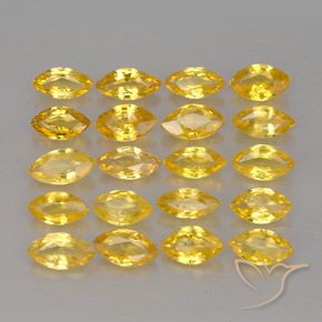 2.53天然黄色蓝宝石，马眼形，4.3×2.5毫米，VVS-VS