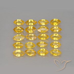 2.53天然黄色蓝宝石，马眼形，4.3×2.5毫米，VVS-VS