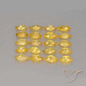 2.53天然黄色蓝宝石，马眼形，4.3×2.5毫米，VVS-VS