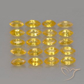 2.26天然黄色蓝宝石，马眼形，4×2.2毫米，VVS-VS
