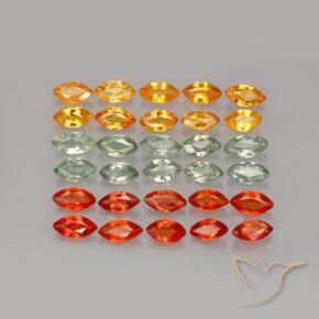 4.37天然多色蓝宝石，马眼形，4.2×2.3毫米，VVS-VS