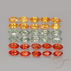 4.37天然多色蓝宝石，马眼形，4.2×2.3毫米，VVS-VS