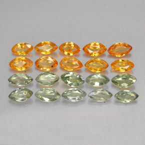天然多色蓝宝石，马眼形，4.6×2.4毫米，VVS-VS