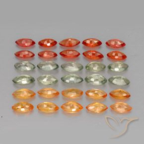 3.48天然多色蓝宝石，马眼形，4×2.1毫米，VVS-VS