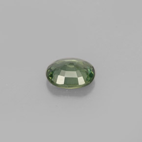 0.71克拉天然绿色蓝宝石，椭圆形切割，6×4.9毫米，VVS-VS