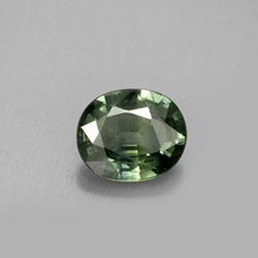 0.76克拉天然绿色蓝宝石，椭圆形切割，6.1×5.1毫米，VS