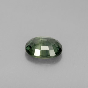 0.76克拉天然绿色蓝宝石，椭圆形切割，6.1×5.1毫米，VS