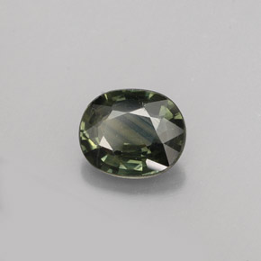 0.76克拉天然绿色蓝宝石，椭圆形切割，6.1×5.1毫米，VS