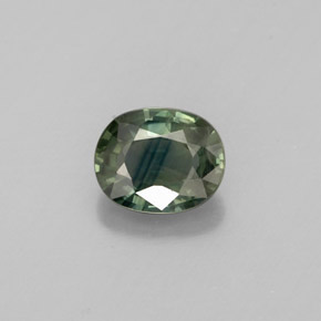 0.81克拉天然绿色蓝宝石，椭圆形切割，6.1×4.9毫米，VS