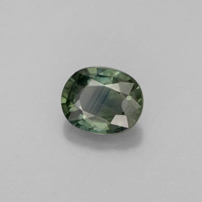 0.81克拉天然绿色蓝宝石，椭圆形切割，6.1×4.9毫米，VS