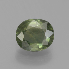 0.65克拉天然绿色蓝宝石，椭圆形切割，5.8×4.9毫米，VVS-VS