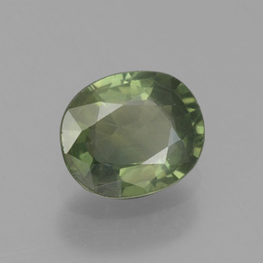 0.65克拉天然绿色蓝宝石，椭圆形切割，5.8×4.9毫米，VVS-VS