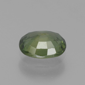 0.65克拉天然绿色蓝宝石，椭圆形切割，5.8×4.9毫米，VVS-VS