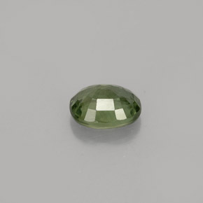 0.82克拉天然绿色蓝宝石，椭圆形切割，6×5毫米，VS