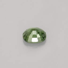 0.84克拉天然绿色蓝宝石，椭圆形切割，5.9×5.1毫米，VS