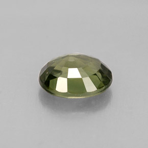 0.86克拉天然绿色蓝宝石，椭圆形切割，6.1×5.1毫米，VS