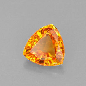 0.88克拉天然橙色蓝宝石，三角形，6×5.9毫米，VVS-VS