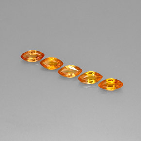 2.76天然橙色蓝宝石，马眼形，7.2×3.6毫米，VVS-VS