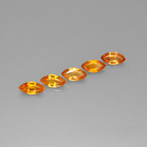 2.76天然橙色蓝宝石，马眼形，7.2×3.6毫米，VVS-VS