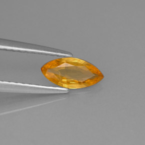 0.50克拉天然黄色蓝宝石，马眼形，7.7×3.7毫米，VS