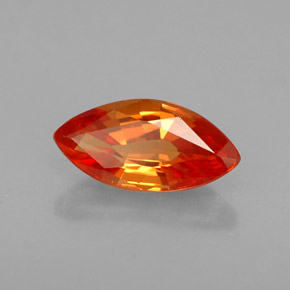 0.97克拉天然橙色蓝宝石，马眼形，8.8×4.4毫米，VVS