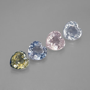 1.80天然多色蓝宝石，心形，4.5×4.4毫米，VVS-VS