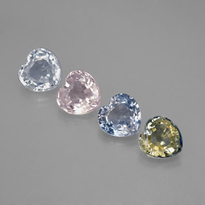 1.80天然多色蓝宝石，心形，4.5×4.4毫米，VVS-VS