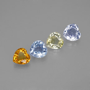1.25天然多色蓝宝石，心形，4.2×4.1毫米，VVS-VS