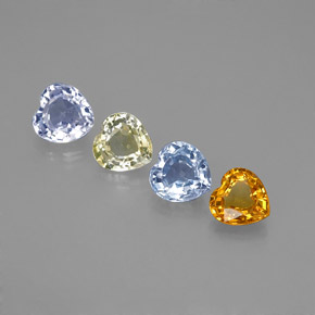 1.25天然多色蓝宝石，心形，4.2×4.1毫米，VVS-VS