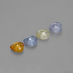 1.25天然多色蓝宝石，心形，4.2×4.1毫米，VVS-VS