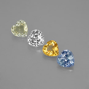 1.41天然多色蓝宝石，心形，4.2×4.1毫米，VVS-VS