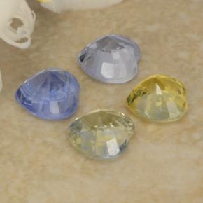 1.61天然多色蓝宝石，心形，4.3×4.3毫米，VVS-VS