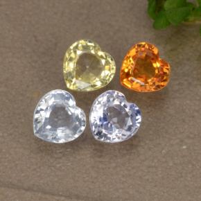 1.38天然多色蓝宝石，心形，4.1×4毫米，VVS-VS